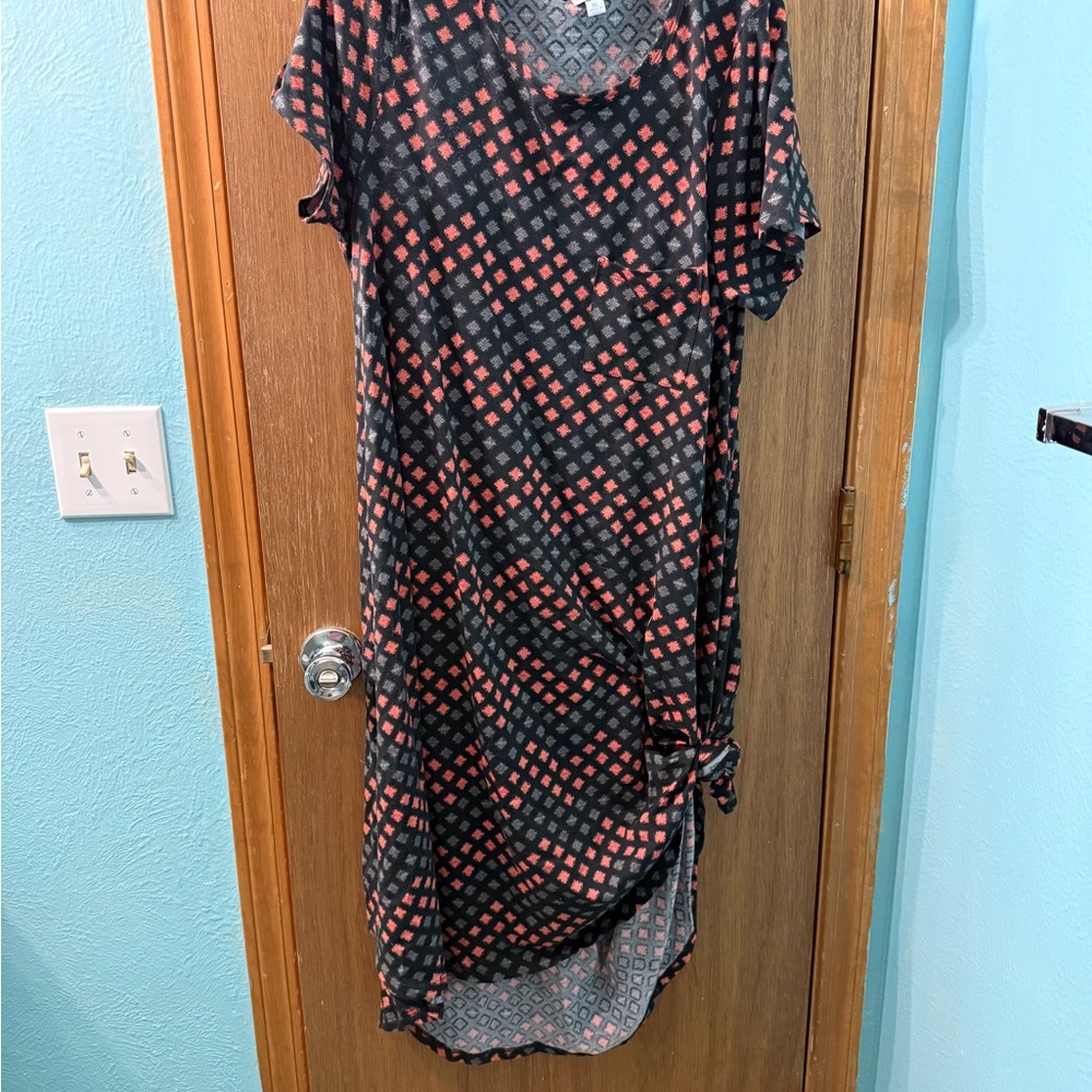 LuLaRoe High Low Dress in Black and Red